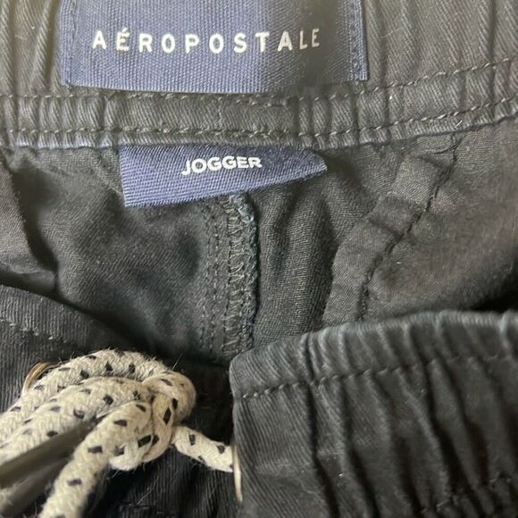 Aeropostale Men’s Black Stretch Drawstring Waist Twill Jogger Pants Medium - Picture 8 of 8